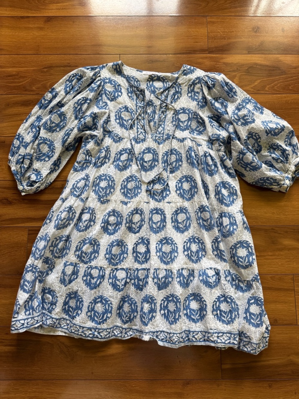 Marea Blue Block Print Dress L